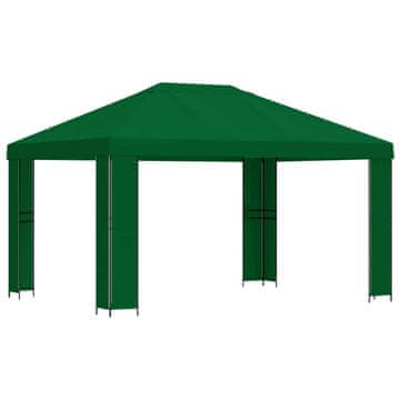 Vidaxl Paviljon 4 × 3 m Zelena Poliester in jeklo 190 gsm