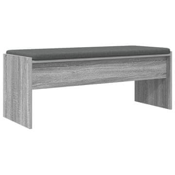 Vidaxl Haldna klop z blazino Siva Sonoma 103 x 38 x 40 cm