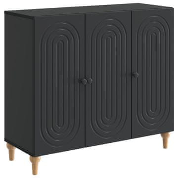 Vidaxl Strani šal Črna 89 x 34,5 x 80 cm Inženirski les