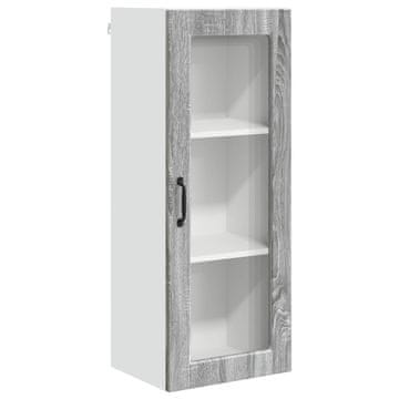 Vidaxl Stenski stekleni omarica PORTO Siva Sonoma 40 x 31 x 100 cm