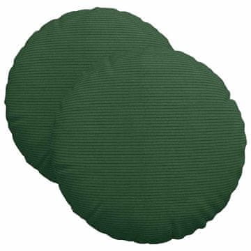 Vidaxl Sedežne blazine 2 szt. Temno zelena Ø 40 cm Žametna tkanina