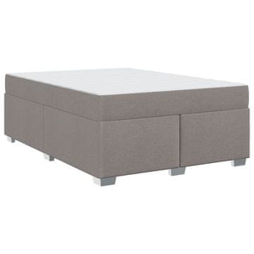 Vidaxl Konstrukcija postelje z vzmetnico Taupe 140 x 200 cm blago
