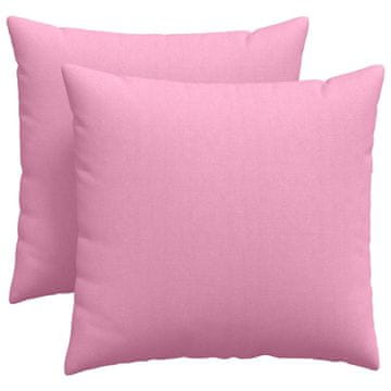 Vidaxl Blazine za kavč 2 szt. Roza 45 x 45 cm blago