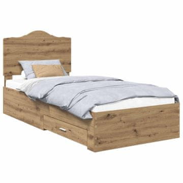 Vidaxl Konstrukcija postelje Umetni hrast 90 x 200 cm Konstruiran les