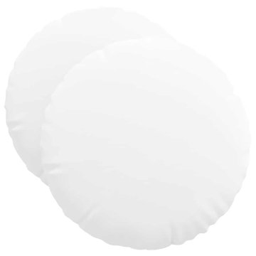 Vidaxl Sedežne blazine 2 szt. Bela Ø50 x 19 cm blago