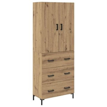 Vidaxl Visok predalnik Umetni hrast 69,5 x 34 x 180 cm Konstruiran les