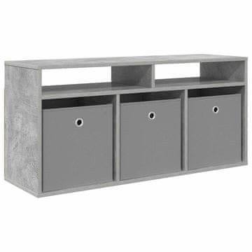 Vidaxl Nizek šalter s predalom Betonsko siva 102 x 32 x 48,5 cm