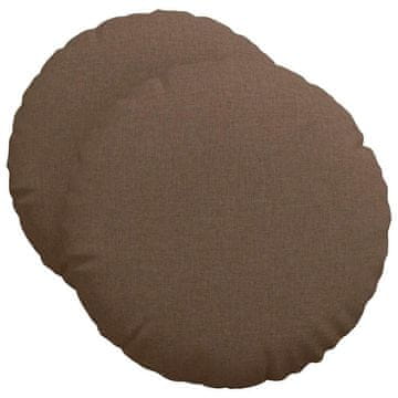 Vidaxl Sedežne blazine 2 szt. Rjava Ø50 x 19 cm blago