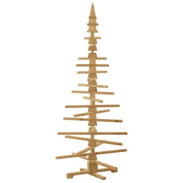 Vidaxl Leseno božično drevo z stojalom Rjava 180 cm Trdna borovina