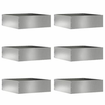Vidaxl Robovi trave 6 szt. srebrna 40 x 40 x 13 cm Cinkana jeklena