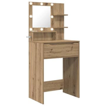 Vidaxl Toaletne mize za spalnice Umetni hrast 80 x 39,6 x 135 cm