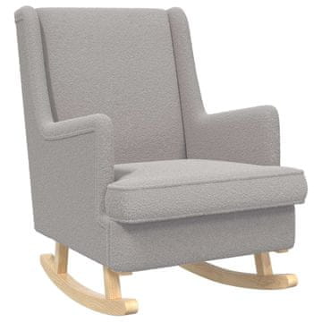 Vidaxl Zibajoči stol Svetlo siva 62 x 80 x 85 cm Bouclé
