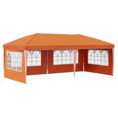 Vidaxl Zložljivi šotor za zabave 574 x 289 x 245 cm Oranžna