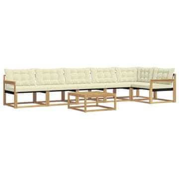 Vidaxl Zunanja garnitura za sedenje 7 szt. Bela in krem 79 x 79 x 37 cm