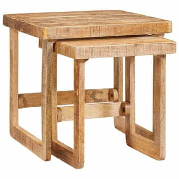Vidaxl Gnezditvene mize 2 szt. Rjava 46 x 46 x 45 cm Masiven les manga
