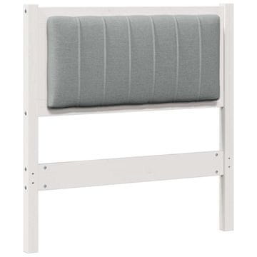 Vidaxl Tapecirano vzglavje z vzglavjem Bela 80 cm Masivno borovo les