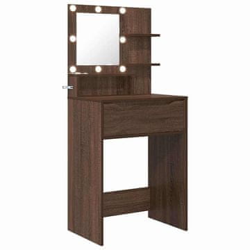Vidaxl Toaletne mize za spalnice Rjav hrast 80 x 39,6 x 135 cm