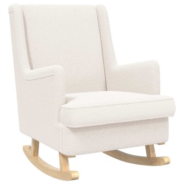Vidaxl Zibajoči stol Krem 62 x 80 x 85 cm Bouclé