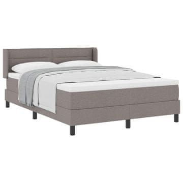 Vidaxl Postelja z vzmetnico z vzglavjem Taupe 200 x 160 cm blago