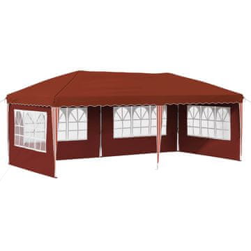 Vidaxl Zložljivi šotor za zabave 575 x 289 x 245 cm Terakota