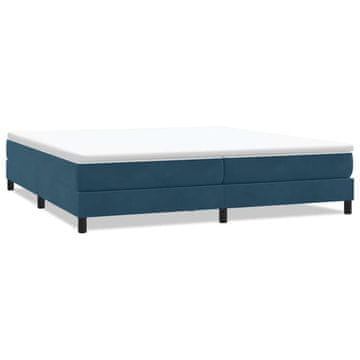 Vidaxl Box spring postelja brez vzmetnico temno modra 200x220 cm žamet