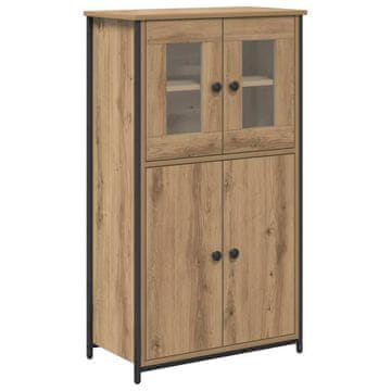 Vidaxl Visok predalnik Umetni hrast 62 x 32 x 106,5 cm Konstruiran les