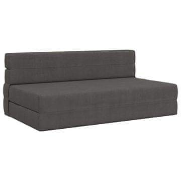 Vidaxl Zložljiv kavč postelja Temno siva 152 x 86,5 x 60 cm Blago