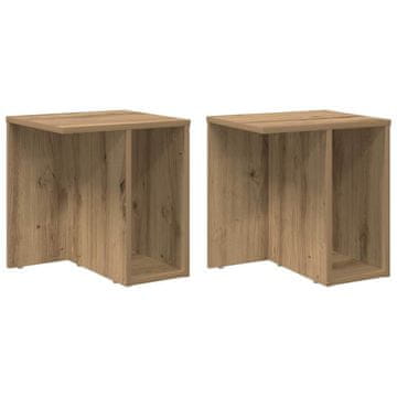 Vidaxl Stranska miza 2 szt. Umetni hrast 37 x 32 x 40 cm