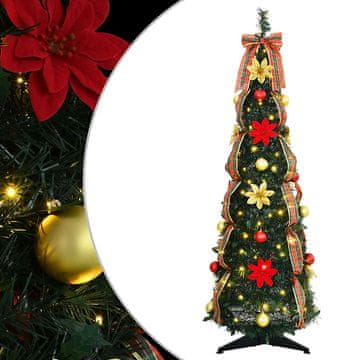 Vidaxl Umestno božično drevo med 50 LED z stojalom Zelena 125 cm PVC