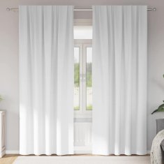 Vidaxl Zavese za zatemnitev z obroči 2 szt. Bela 245 x 140 cm Poliester