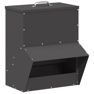 Vidaxl Hranilnik za piščance Črna 20 x 25 x 35 cm Hladno valjana jeklo