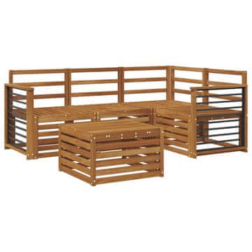 Vidaxl Zunanja garnitura za sedenje 5 szt. Naravna Masiven les akacije