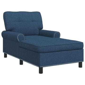 Vidaxl Ležalna postelja z blazino Modra 91 x 157 x 91 cm blago