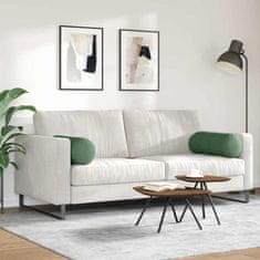 Vidaxl Blazine 2 szt. Temno zelena Ø 25 x 70 cm Žametna tkanina