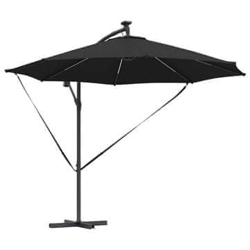 Vidaxl Senčnik 294 x 294 x 248 cm Poliester in aluminij Črna