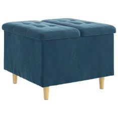 Vidaxl Ottoman s shranjevanjem Modra 60 x 60 x 45 cm Žamet