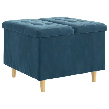 Vidaxl Ottoman s shranjevanjem Modra 60 x 60 x 45 cm Žamet