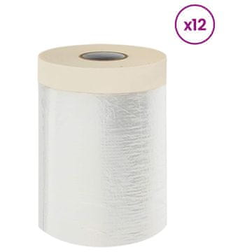 Vidaxl Prašni list z lepilnim trakom 12 szt. Transparentno 30 x 3300 cm