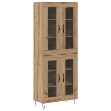 Vidaxl Visok predalnik Umetni hrast 69,5 x 34 x 180 cm Konstruiran les