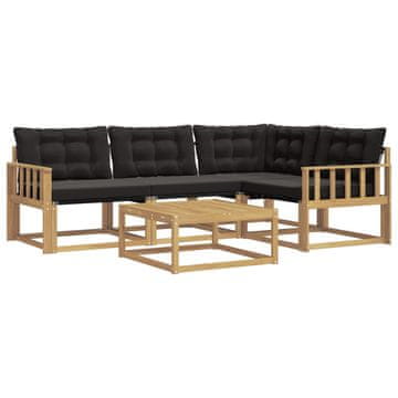 Vidaxl Zunanja garnitura za sedenje 5 szt. Bela in črna 79 x 79 x 37 cm