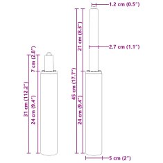 Vidaxl Plinski valj pisarniškega stola Črna 307-447 mm elezo