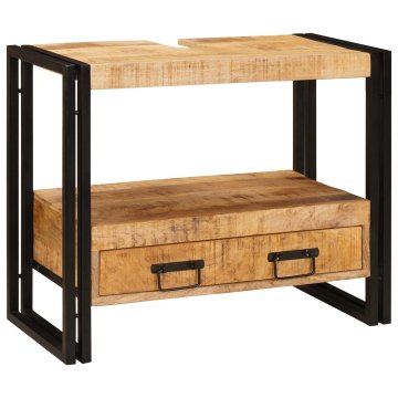 Vidaxl Omarica za umivalnik Rjava 71 x 33 x 58 cm Masiven les manga