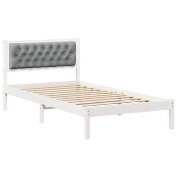 Vidaxl Konstrukcija postelje z vzglavjem Svetlo siva 100 x 200 cm