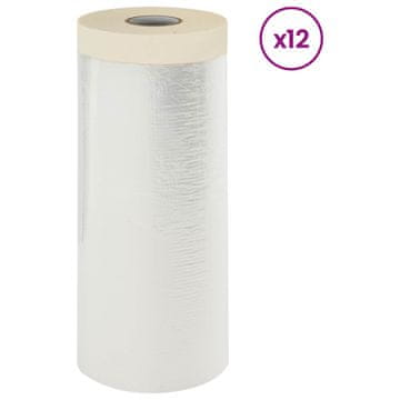 Vidaxl Prašni list z lepilnim trakom 12 szt. 110 x 3300 cm HDPE