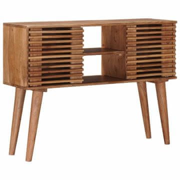 Vidaxl Ročno izdelana končna miza Teak rjava 100 x 30 x 75 cm
