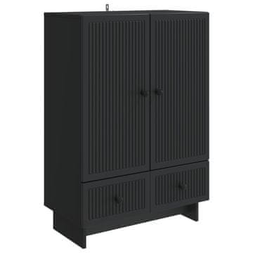 Vidaxl Strani šal Črna 66 x 34,5 x 95 cm Konstruirano leseno