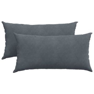 Vidaxl Blazine za kavč 2 szt. Temno siva 80 x 40 cm Žametna tkanina