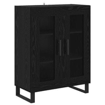 Vidaxl Strani šal Črna Orehovina 69,5 x 34 x 90 cm Konstruiran les