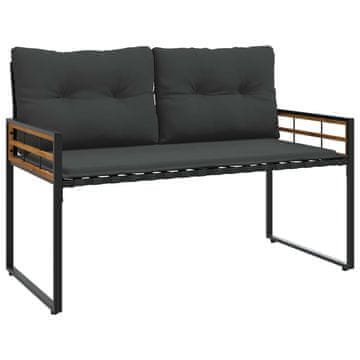 Vidaxl Lesena ležajna klop z blazino Zatemnjeno siva 114 x 55 x 77 cm