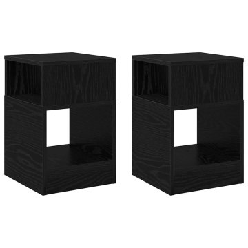 Vidaxl Stranska miza 2 szt. Črna Orehovina 30,5 x 30 x 45 cm